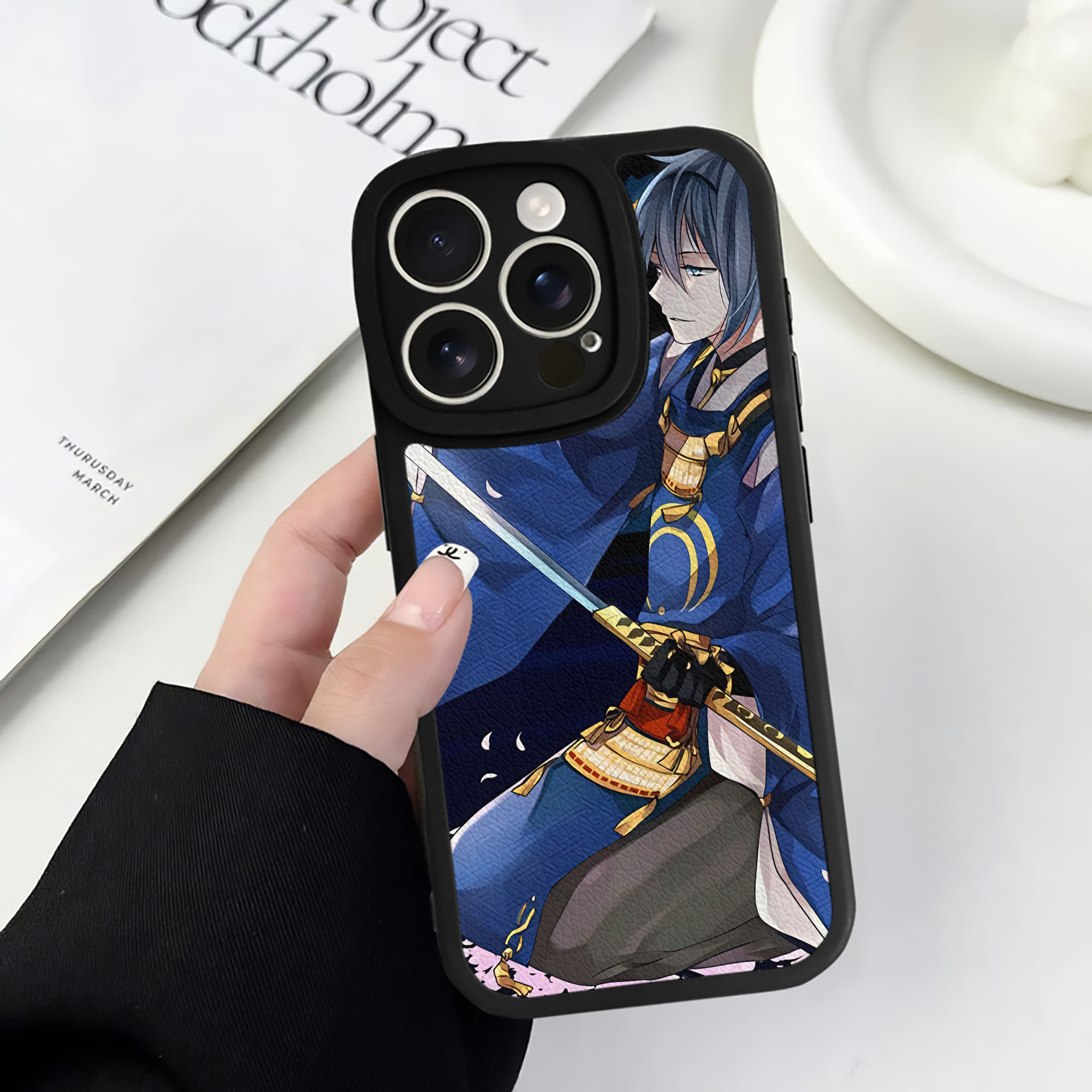 （画像用） 刀剣乱舞 Touken Ranbu 【iPhone 16シリーズ対応】シリコンスマホケース（レザー調） 材質：シリコン